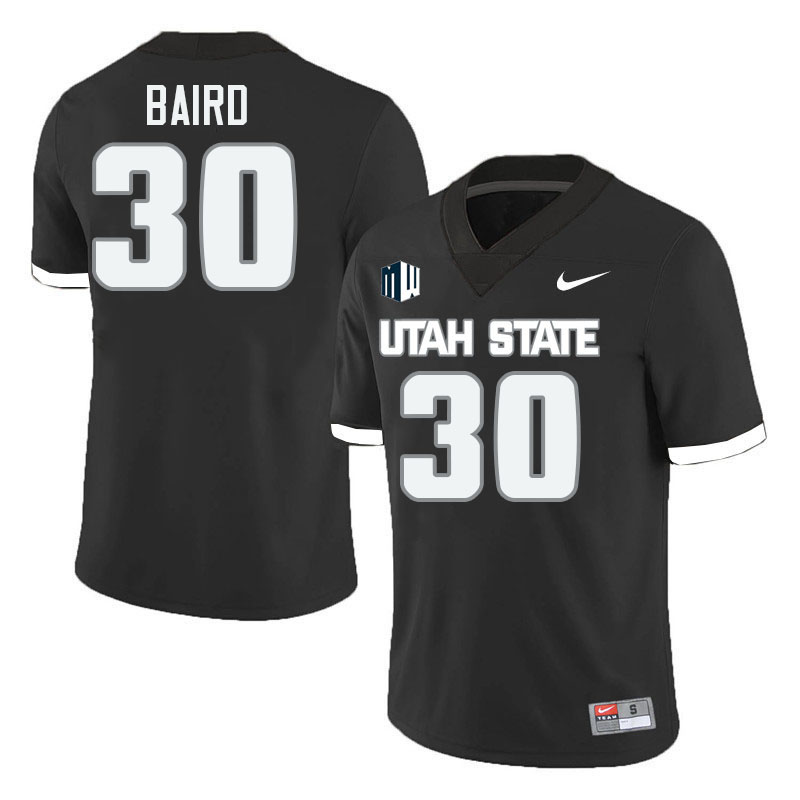 Utah State Aggies #30 Jonathan Baird College Football Jerseys Stitched-Black